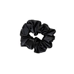 Large black silk scrunchie for hair