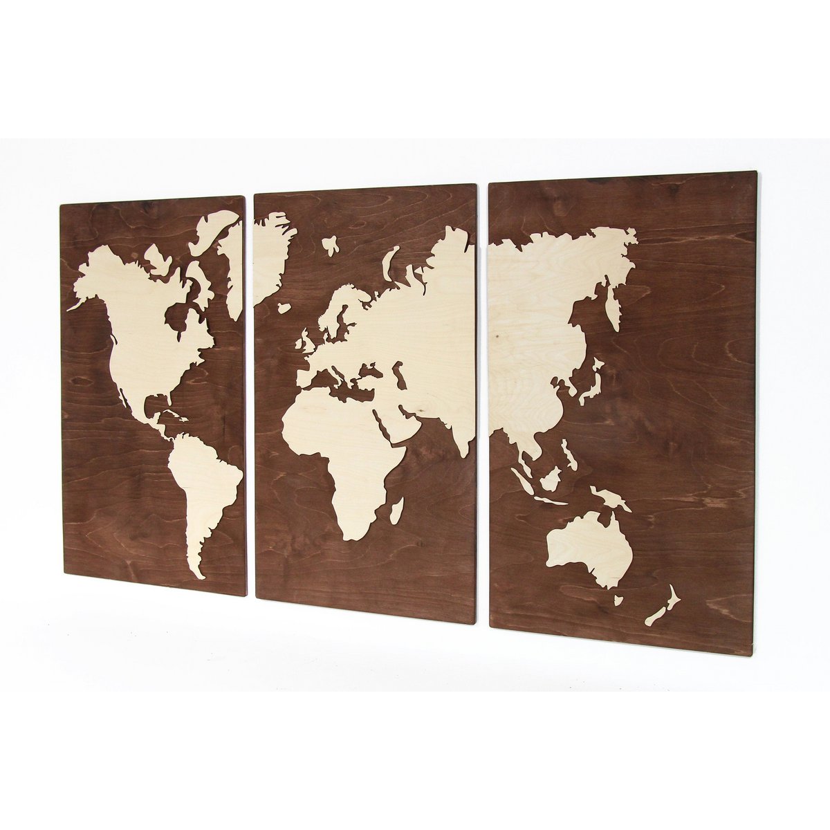 Mapamundi de madera, Mapa mural de madera, Mapamundi