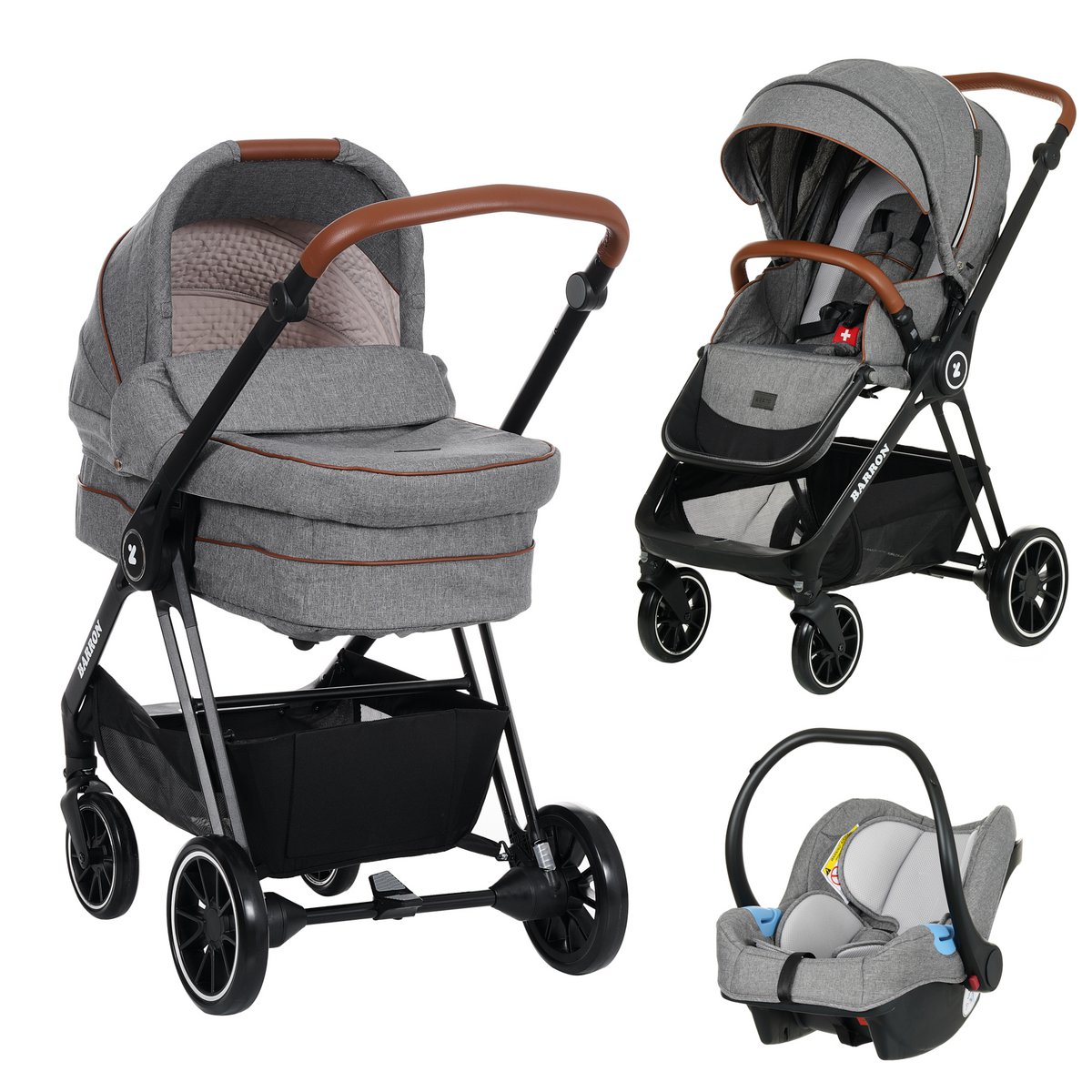 Baby Stroller Barron - light Grey