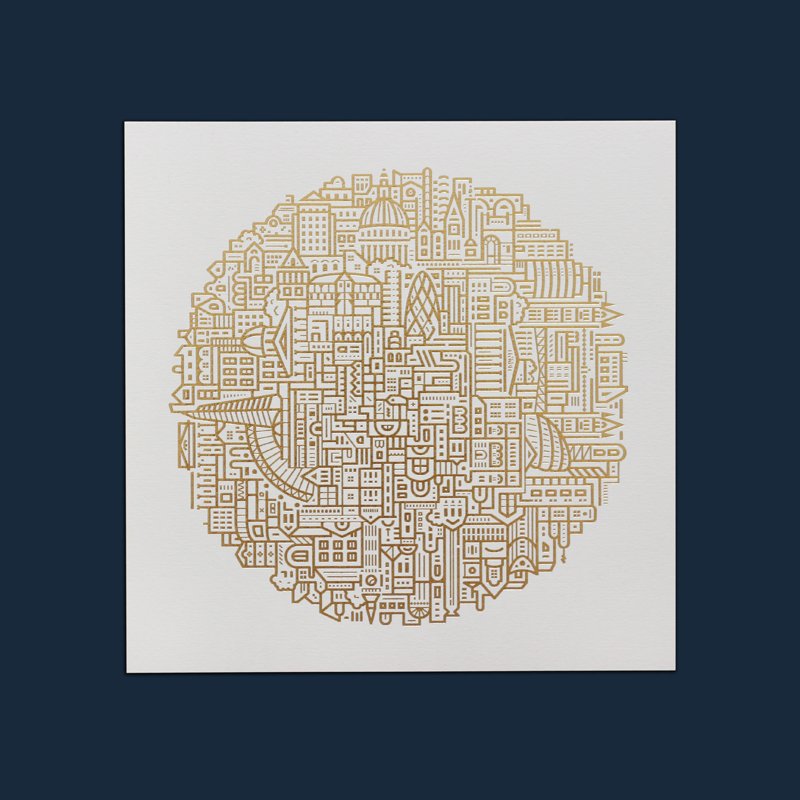 London Gold Foil Print