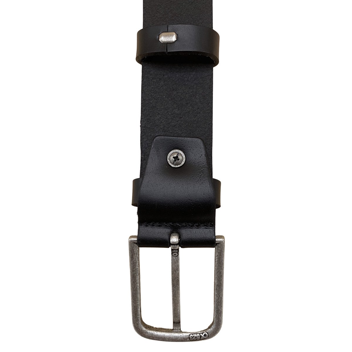 Leather Belt Black Of 3.5 cm Wide - Women's Belt Or Men's Belt