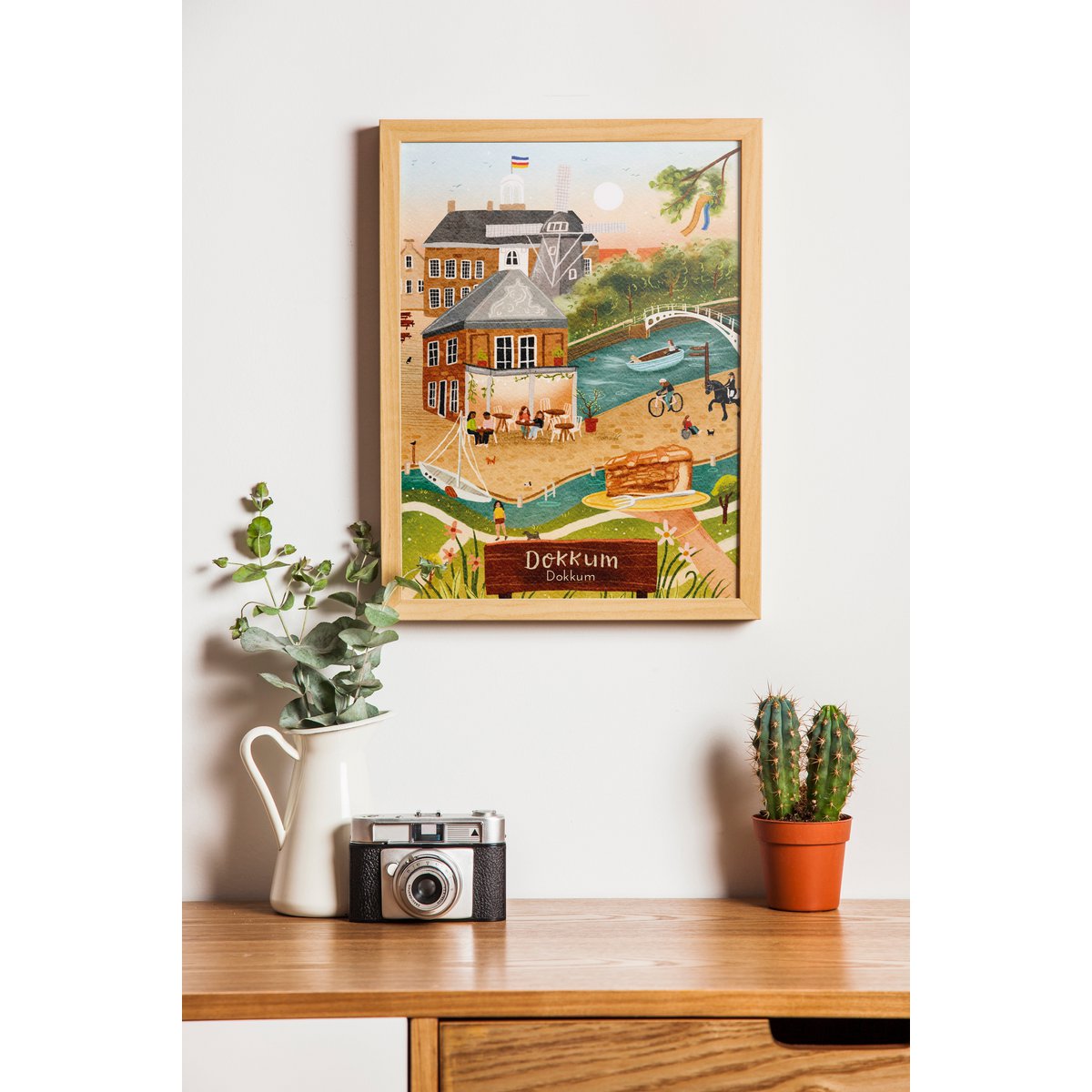 “Dokkum” – A5 Illustration Print | Kunsttryk på 300gsm Tintoretto Gesso | Elleve byer sat