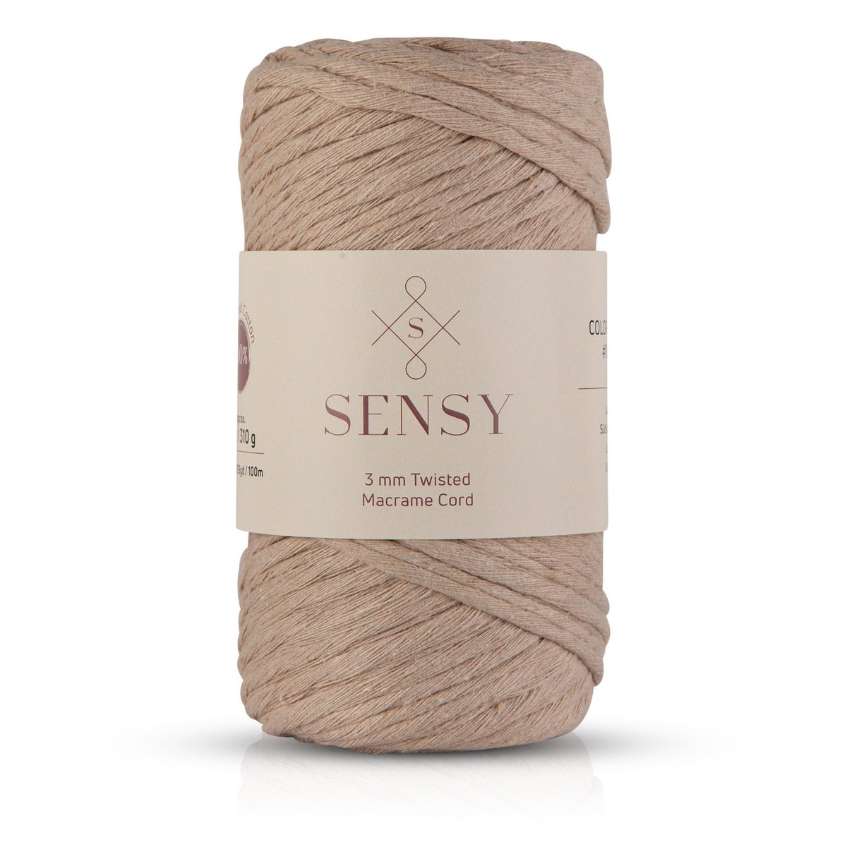 Sensy Premium 3 mm - 109 iarde Cavo macramè a filo singolo in cotone riciclato al 100%