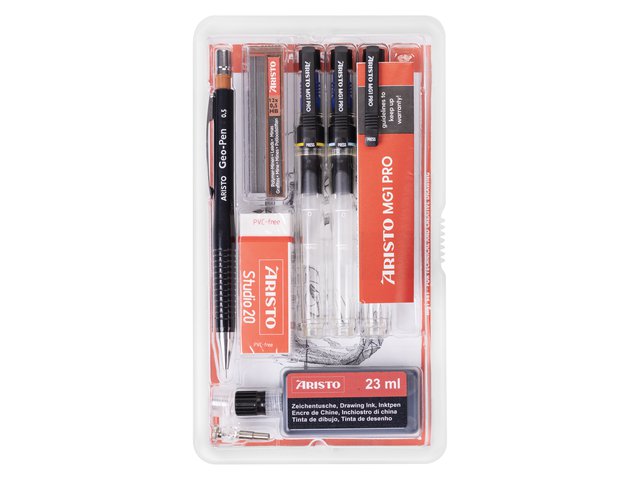 Drawing pen PRO Aristo Studio set 8-piece 0.20-0.30-0.50mm drawing pens, Geo-pen 0.5mm,