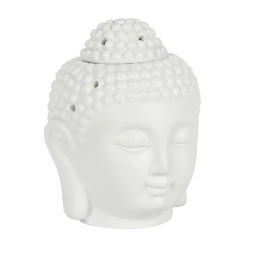 Buddha hoved oliebrænder - hvid