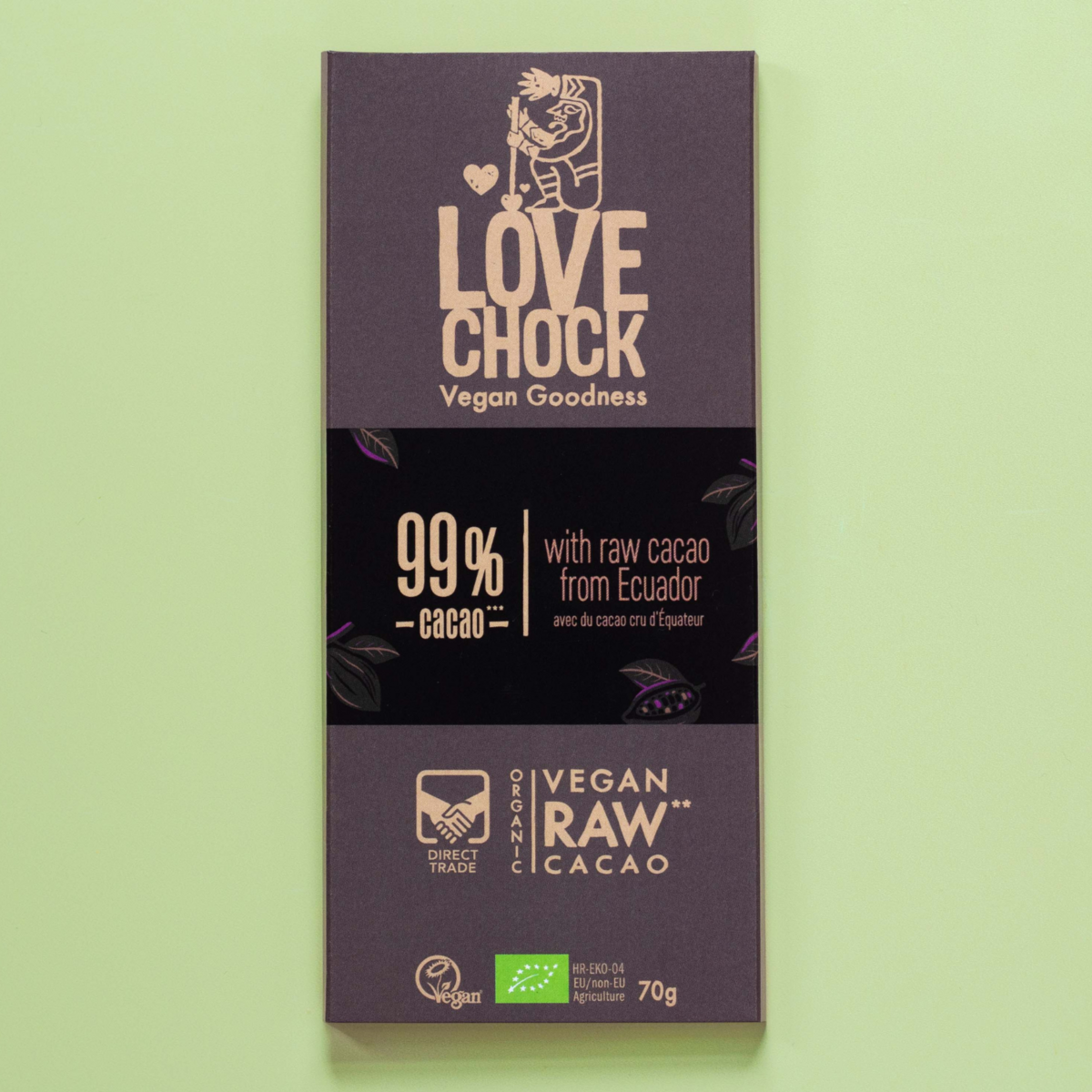 99% chocolate sin azúcar - Orgánico, crudo, vegetal y sostenible