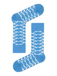 Bio Socken Walking in the clouds - Blaue Socken mit Wolken