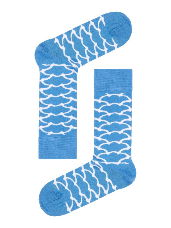 Bio Socken Walking in the clouds - Blaue Socken mit Wolken