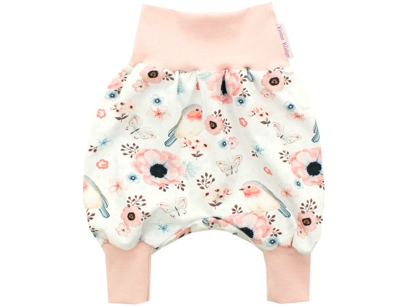 Babybloeiers bloemen vogels "Birds" wit oudroze
