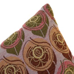 Coussin NIN-NIT Roses Classiques | 100% coton tissé | décoratif avec imprimé fleurs, roses et feuilles | rouge | Bordeaux | lilas | rose | vert | orange | multicolore | 50x50cm
