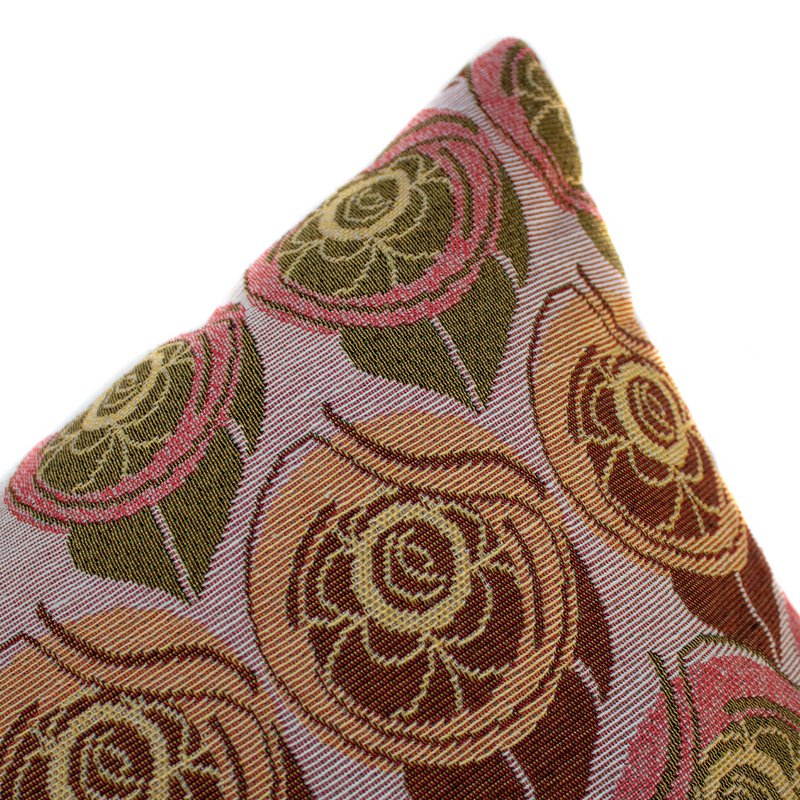 Coussin NIN-NIT Roses Classiques | 100% coton tissé | décoratif avec imprimé fleurs, roses et feuilles | rouge | Bordeaux | lilas | rose | vert | orange | multicolore | 50x50cm