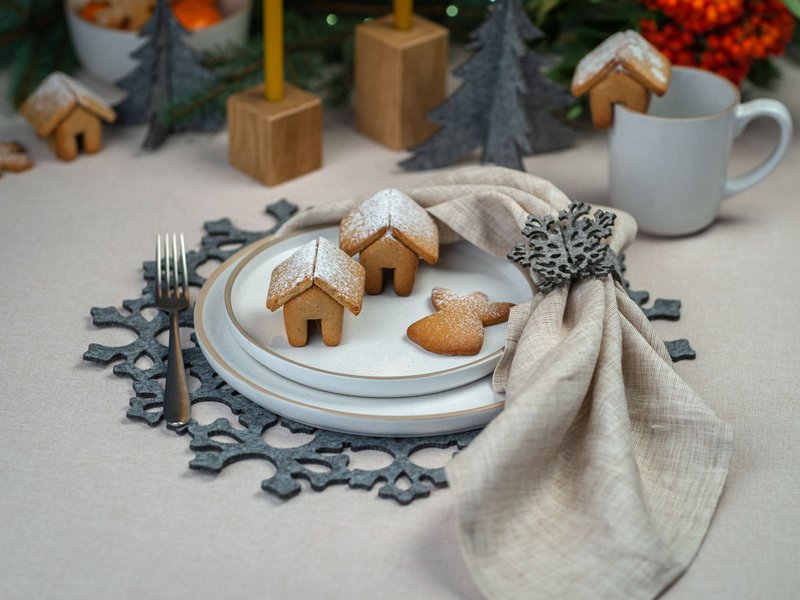Kersttafelplacemat SNOWFLAKE