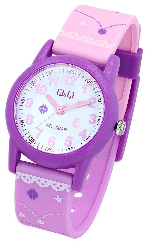 Montre pour enfants Q&Q "Princess", bracelet en résine, 10 ATM