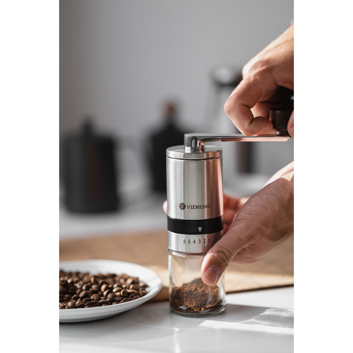 Manuel hånd kaffekværn med keramisk kværn