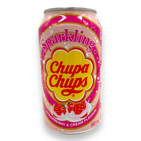 Amtiertes Vergnügen - AC151 - Getränke - Chupa -Chups funkelnde Erdbeer und Cremegeschmack - 345 ml