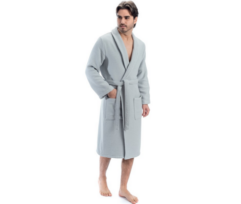 Bademantel natur grau (Unisex)