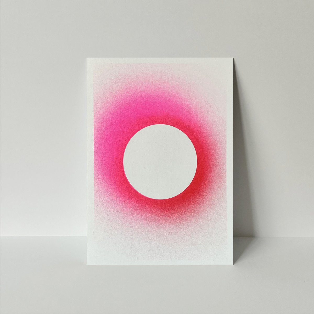 Riso postcard White Hole, risography, DIN A6