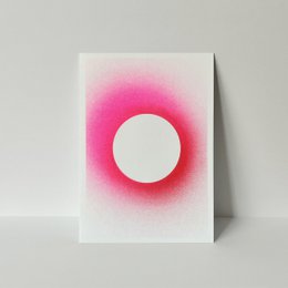 Riso Postkarte White Hole, Risographie, DIN A6