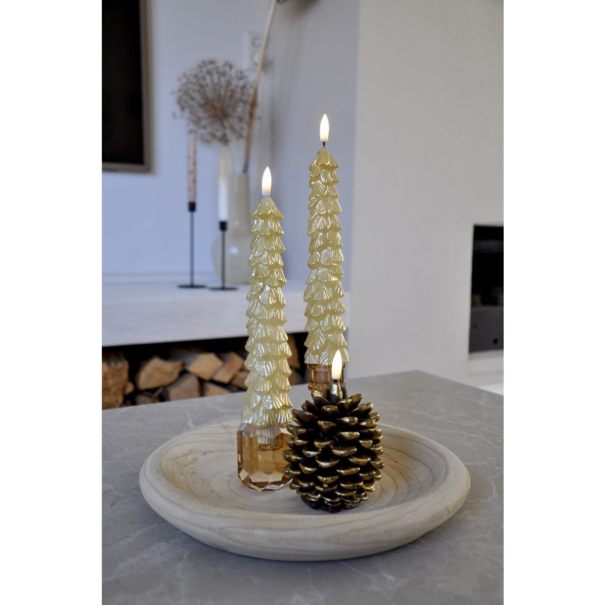 Vela LED Árbol de Navidad Gold RC - Juego de 2