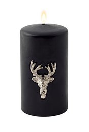 EDZARD set van 3 kandelaars elanden kandelaar, vernikkeld aluminium, hoogte 6 cm