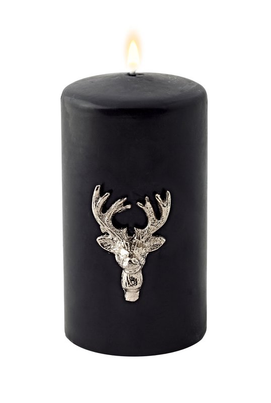 EDZARD set van 3 kandelaars elanden kandelaar, vernikkeld aluminium, hoogte 6 cm
