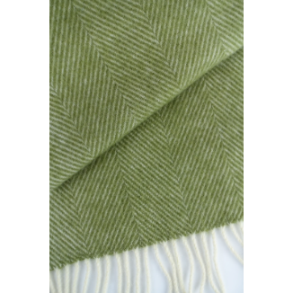 Wool blanket / cuddly blanket herringbone moss