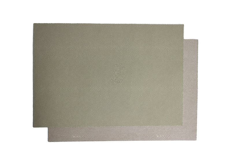 Wendbares Tischset 6er Set grün beige Rochen Optik 45x33 cm