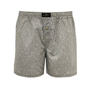 Boxershorts aus gewebter Baumwolle mit Petrolblättern