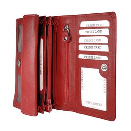 Leder-Damengeldbörse RFID - Leder-Damengeldbörse - Mundharmonika-Modell