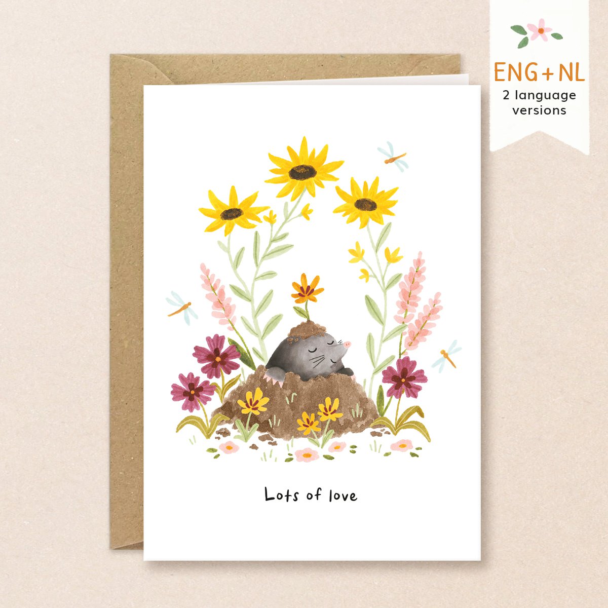 Greeting card mole - Lots of love
