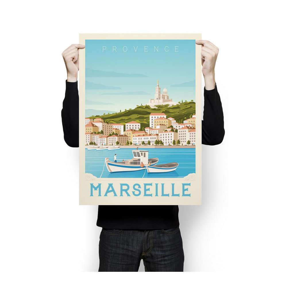Vintage Marseille-poster | Poster Stad Marseille Provence Côte d'Azur Frankrijk
