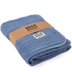 Babydeken mousseline fleecedeken pluizig zacht - blauw