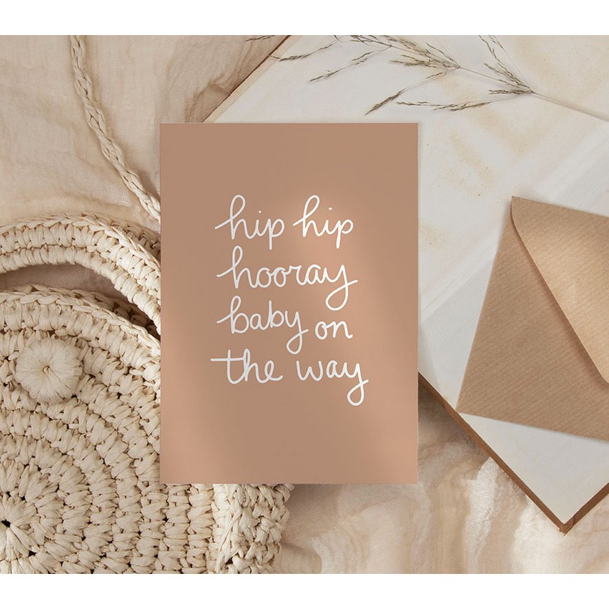 Map | Hip hip hooray baby on the way - brown