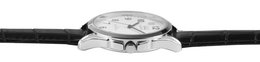 Q&Q men's watch, imitation leather strap, Ø 39 mm, black/silver