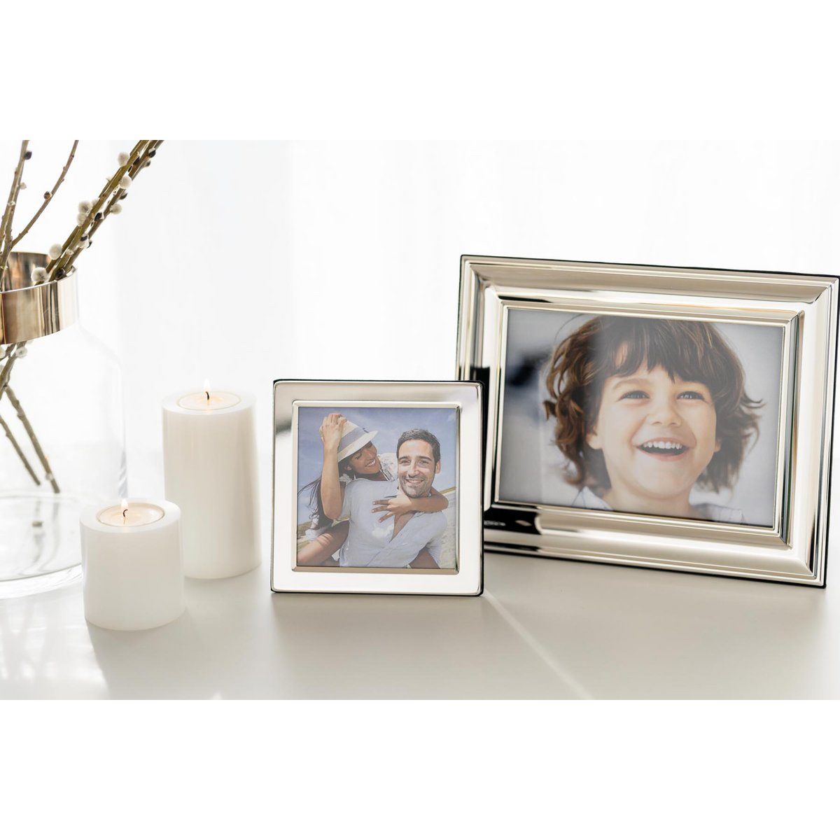 EDZARD photo frame Salerno for photo 10 x 10 cm, noble silver-plated, tarnish-resistant