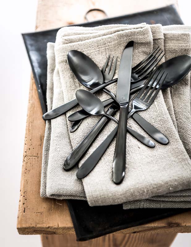 Set/6 Tea Spoons Matt Black