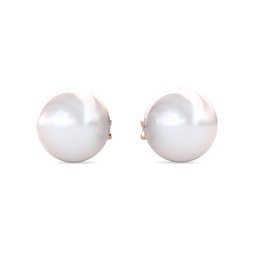 Volle maan pareloorbellen - rosé goud en kristal