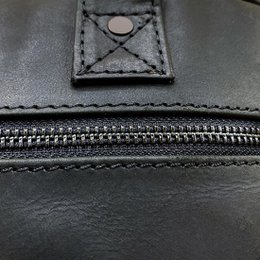 Tas dames zwart leer met korte en lange hengsels | Stijlvolle dameshandtas van leer