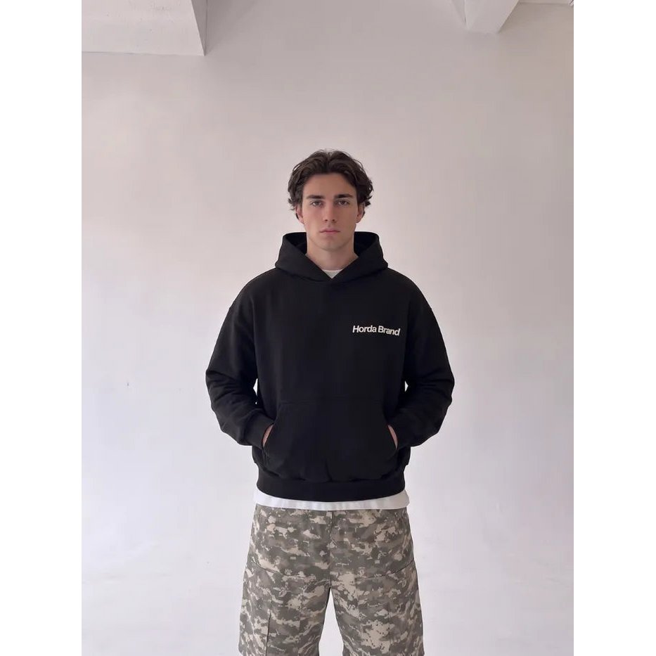Felpa Oversize Nera 330g No Fear Boxy Fit Made in Italy | Horda