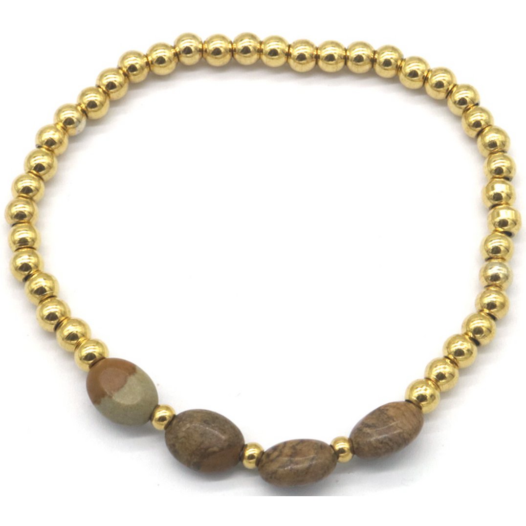 F-C9.3 B100-027-6 S. Steel Bracelet Stones