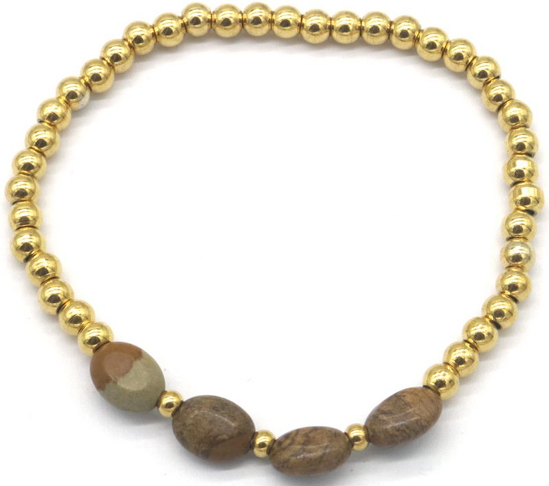 F-C9.3 B100-027-6 S. Steel Bracelet Stones