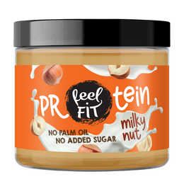 Feel FIT Protein Milky Nut Cream – Protein-Haselnuss-Milch-Aufstrich, ohne Zuckerzusatz, Keto, Low Carb, frei von Palmöl, 24 % Protein, 200 g