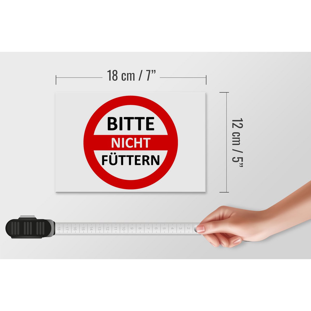 Tin sign warning sign 18x12cm Please do not feed (red/white) sign