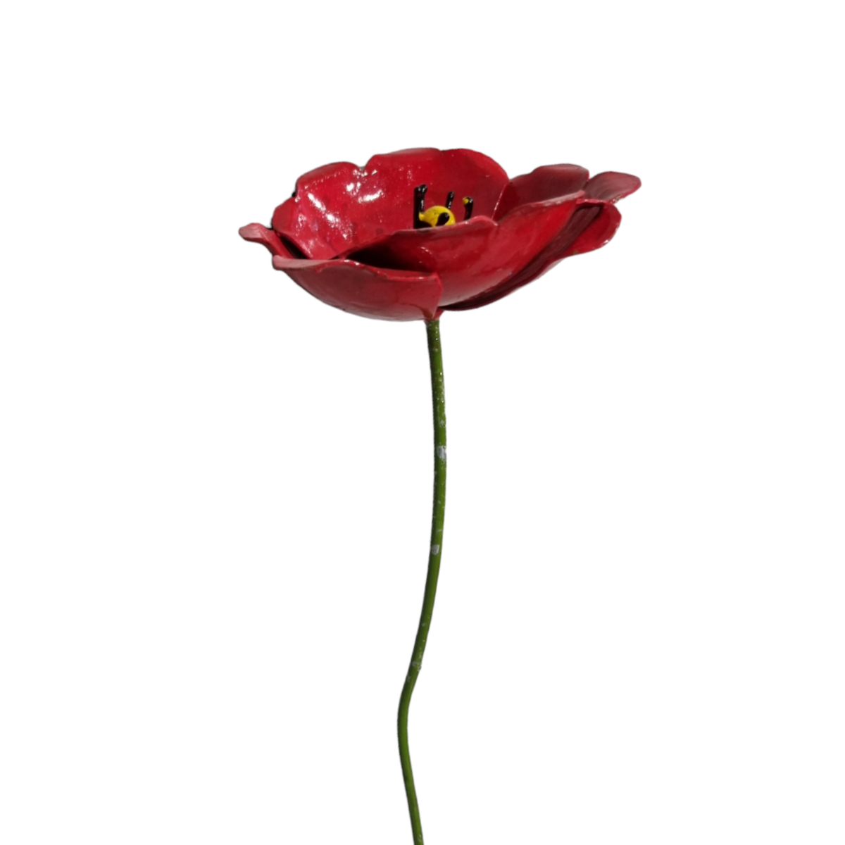 Zimba-Arts METAL RED POPPY FLOWER