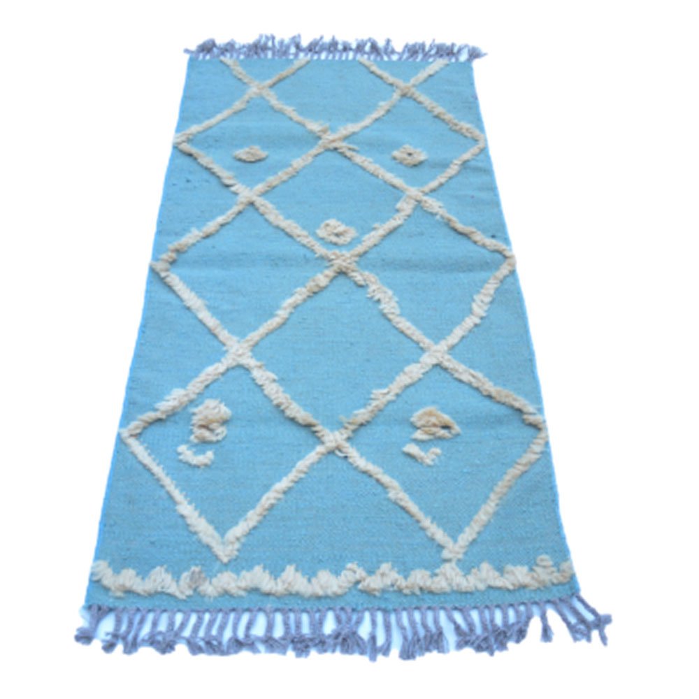 IKAT Tappeto Kilim grigio verde acqua
