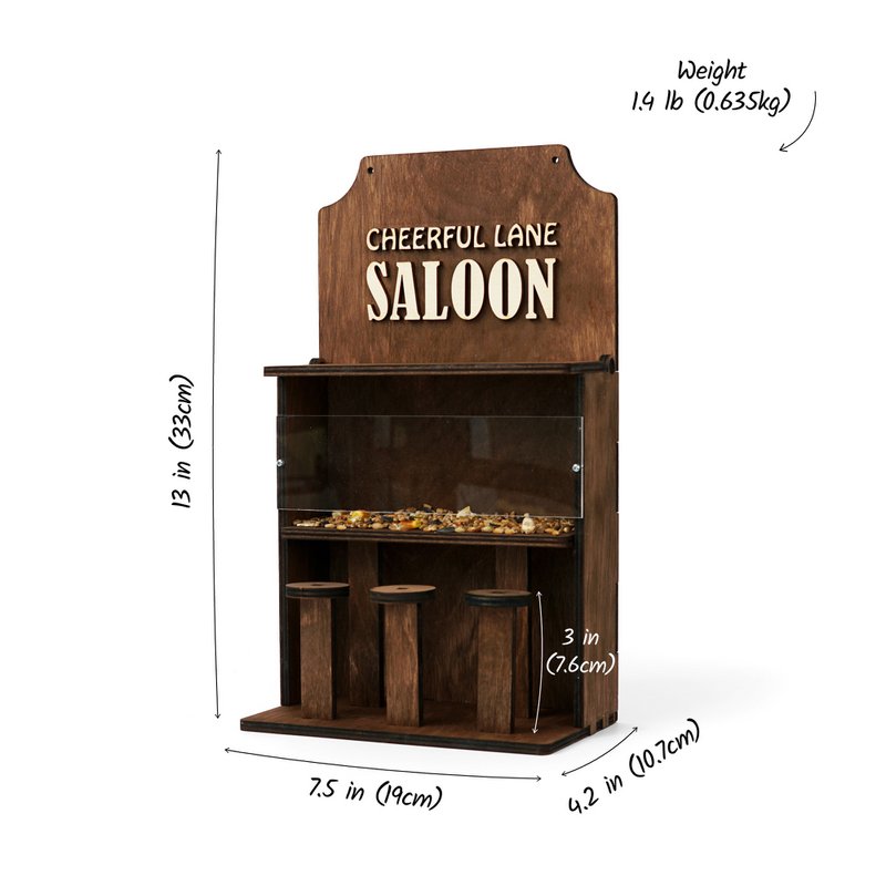 Mangeoire à oiseaux en bois « Saloon », décor élégant de jardin et de balcon, cadeau pour les amoureux des oiseaux