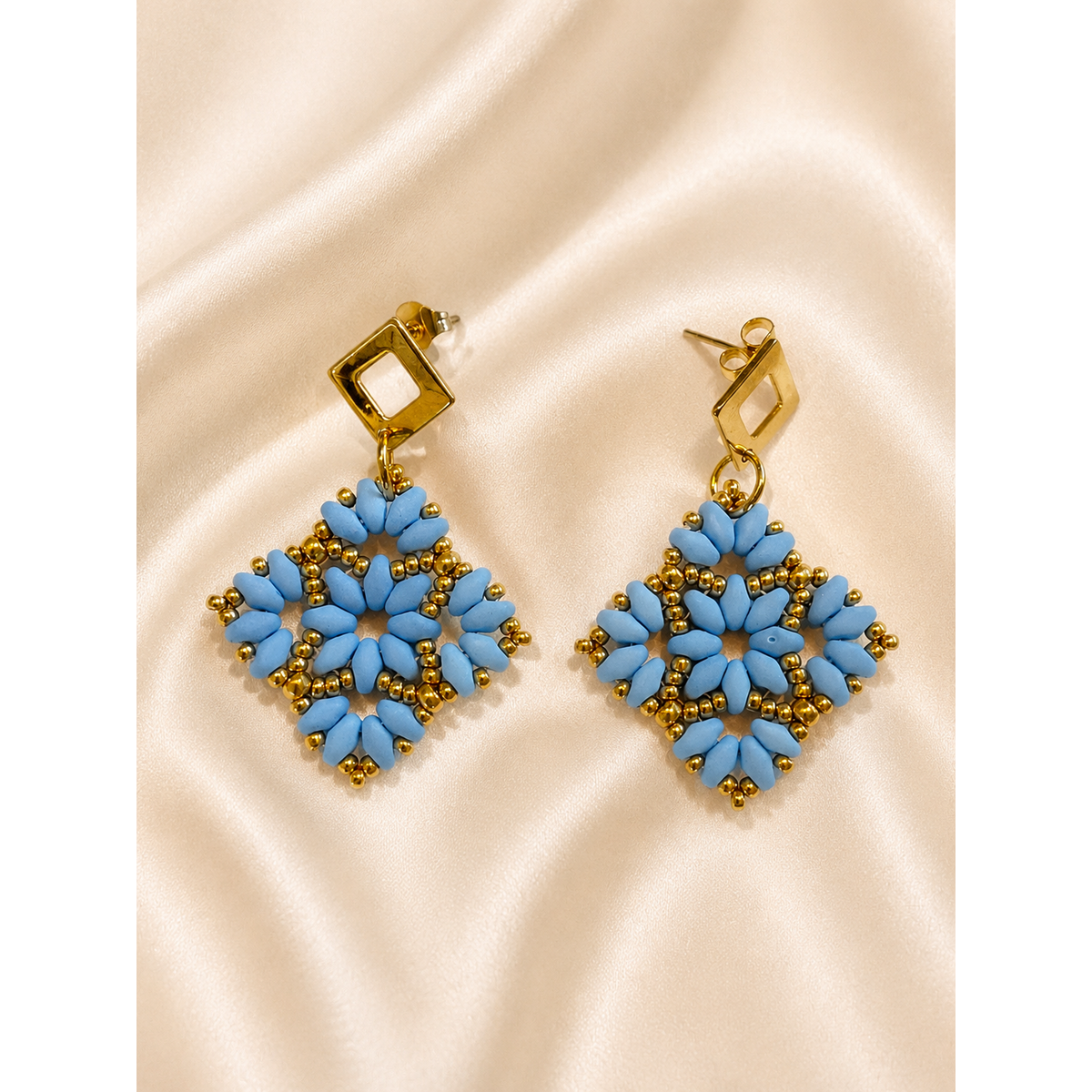 Ohrringe im Duo Blau und Orange