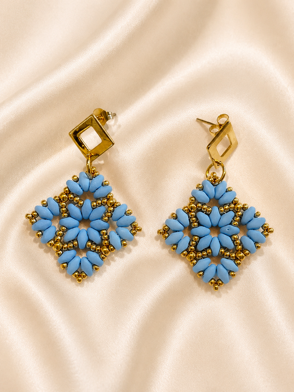 Ohrringe im Duo Blau und Orange