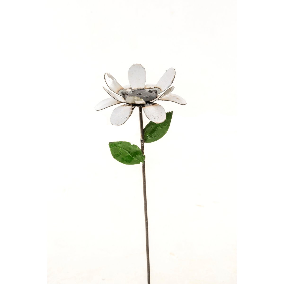 FLEUR DE MARGUERITE NATUREL-BLANC MÉTAL ZIMBA-ARTS