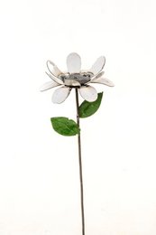FLEUR DE MARGUERITE NATUREL-BLANC MÉTAL ZIMBA-ARTS